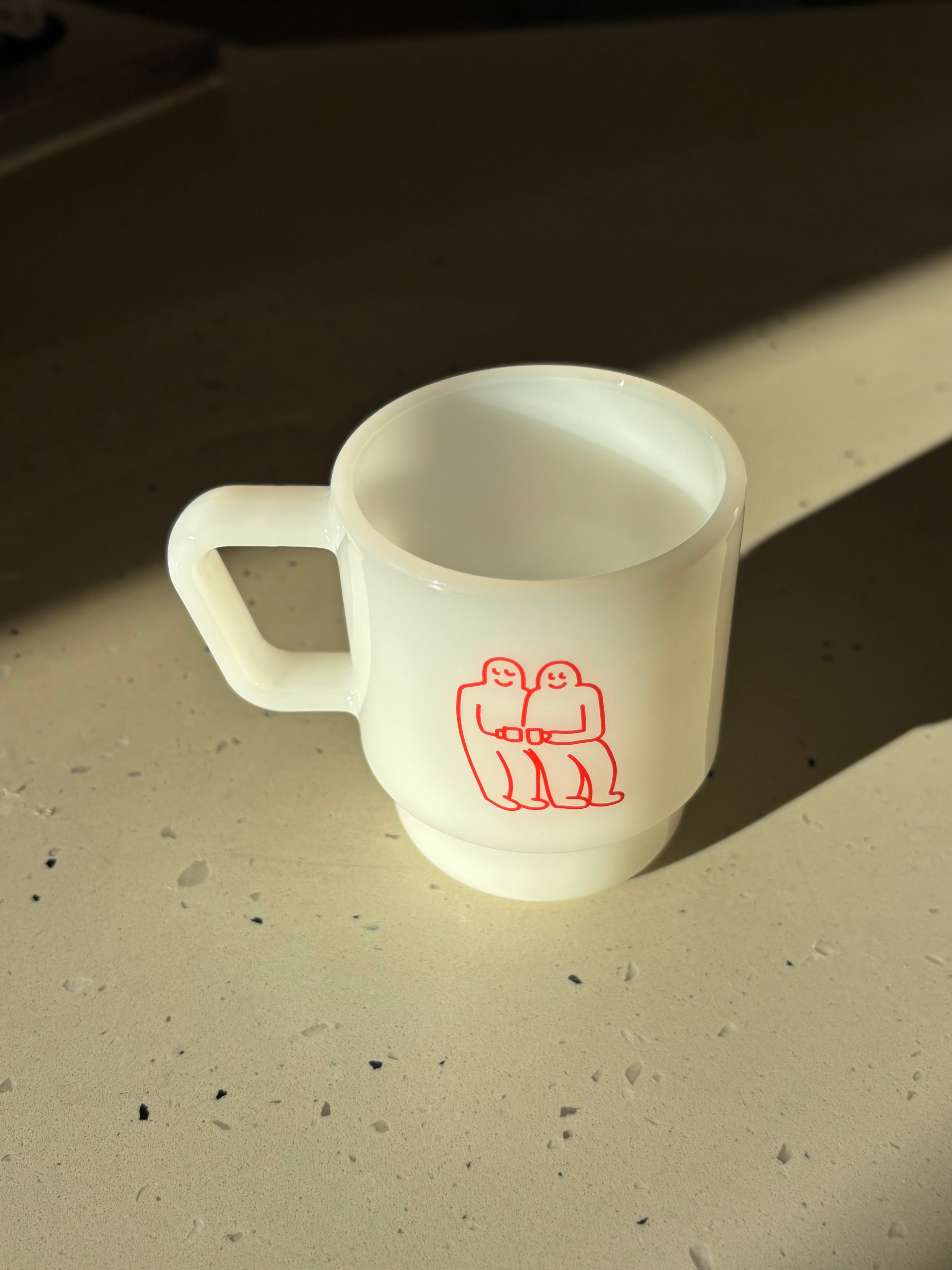 Neat Milk Glass Mugs