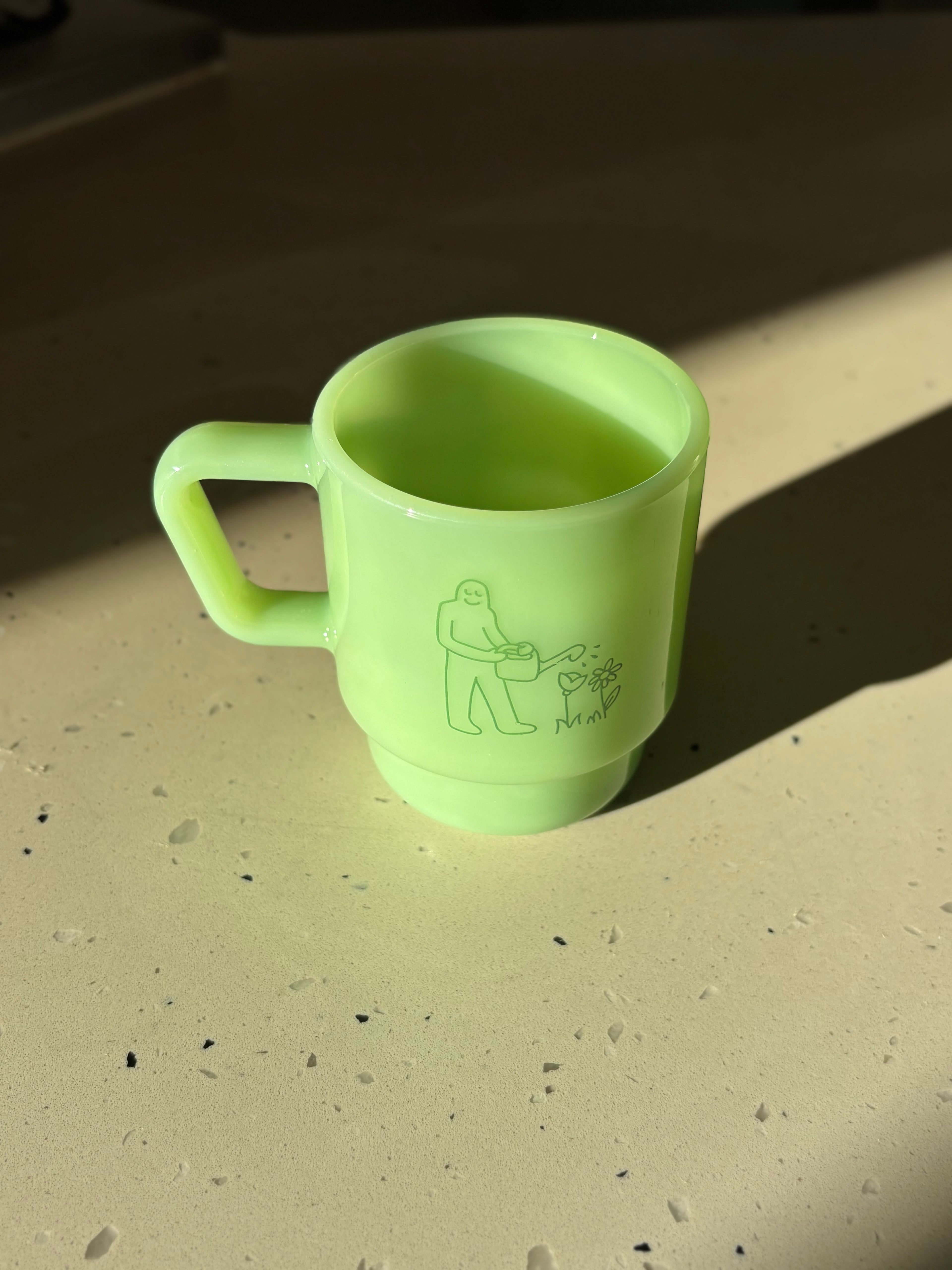Neat Milk Glass Mugs