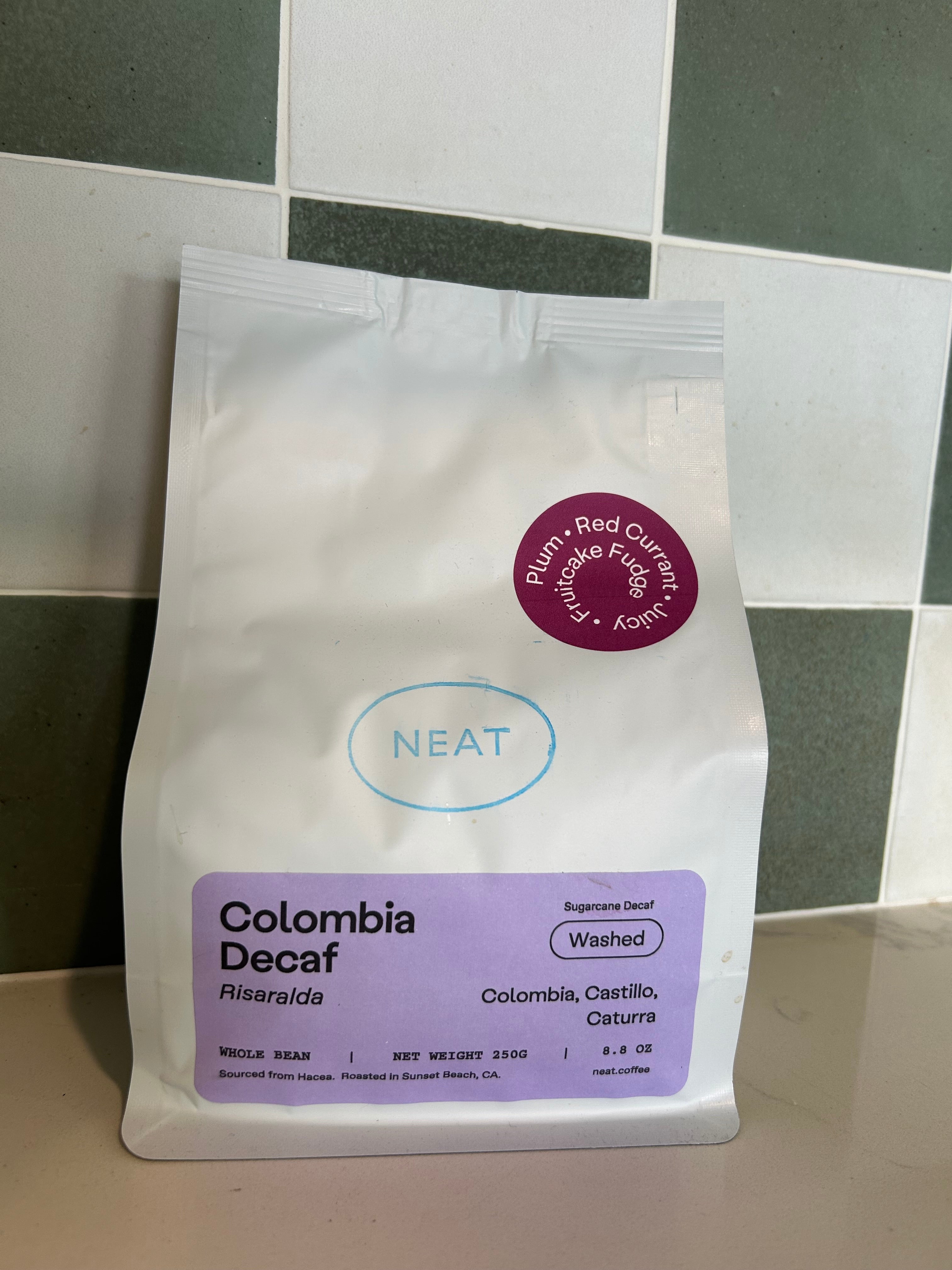 Neat Coffee - Decaf Colombia  Risaralda (Washed - Sugarcane Process)